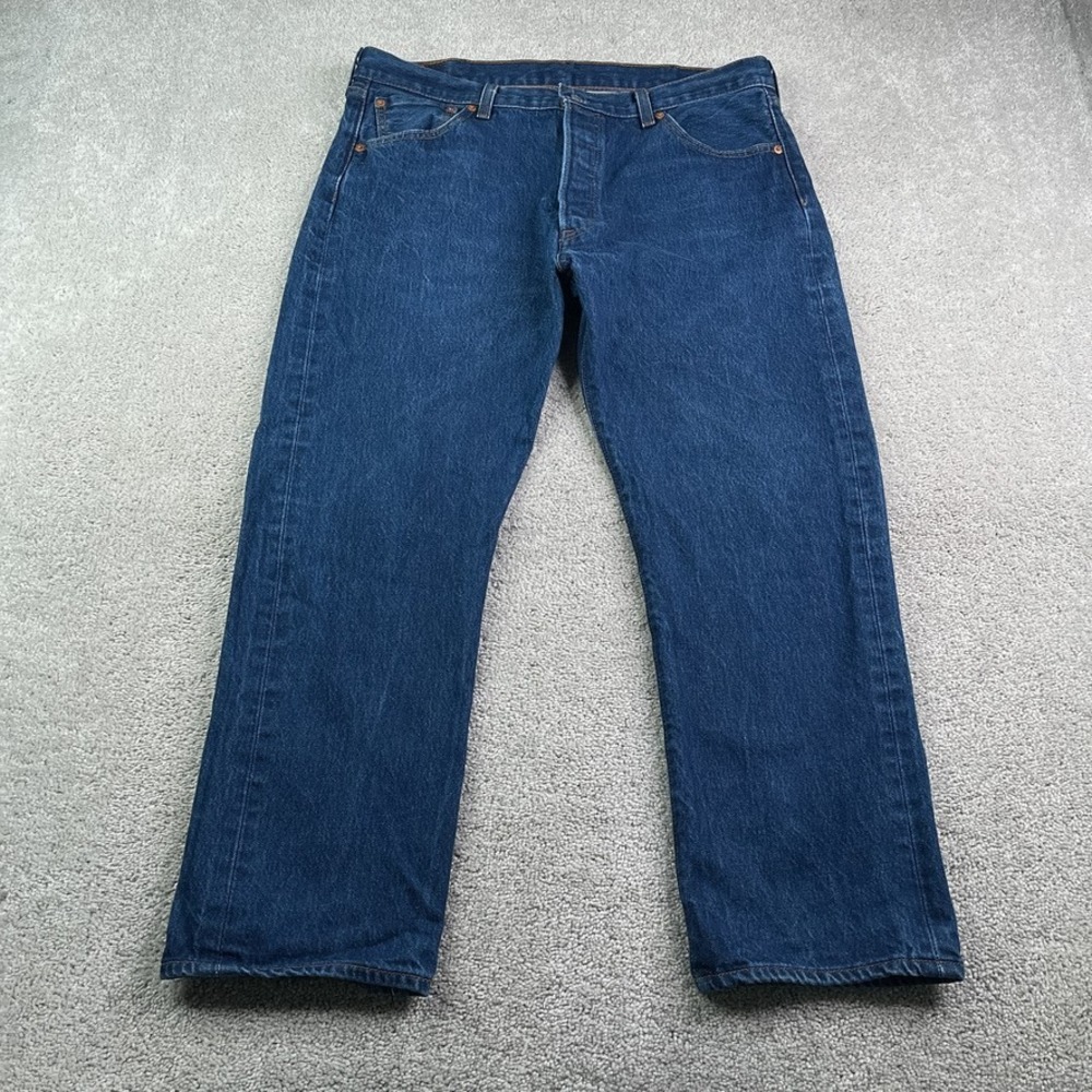Levis 501 Jeans Mens 38x30 Blue‎ Original Straight Leg Button Fly Workwear Denim
